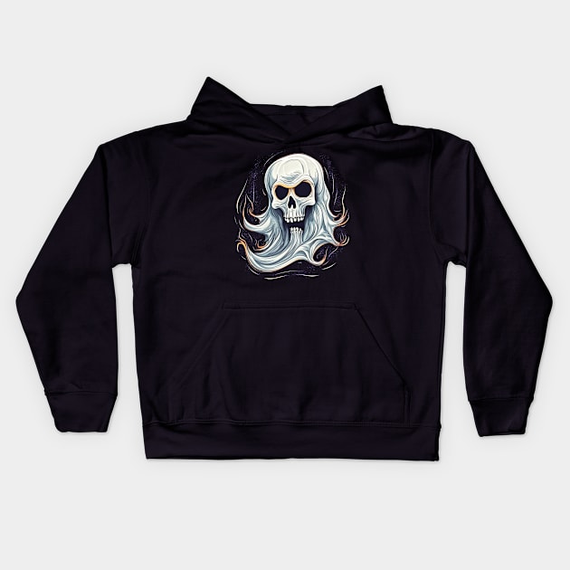 Eerie Halloween Ghoul Art - Spooky Season Delight Kids Hoodie by Captain Peter Designs